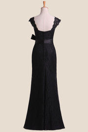 Black Lace Sheath Long Bridesmaid DressBlack Lace Sheath Long Bridesmaid Dress