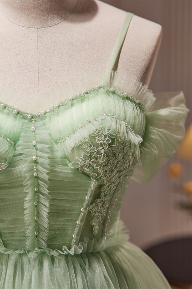 slim fit dress slacks Luxury Sage Green Girl Dresses with Flowers Princess Gown J059 Sage Green / 10(140CM) main image 0