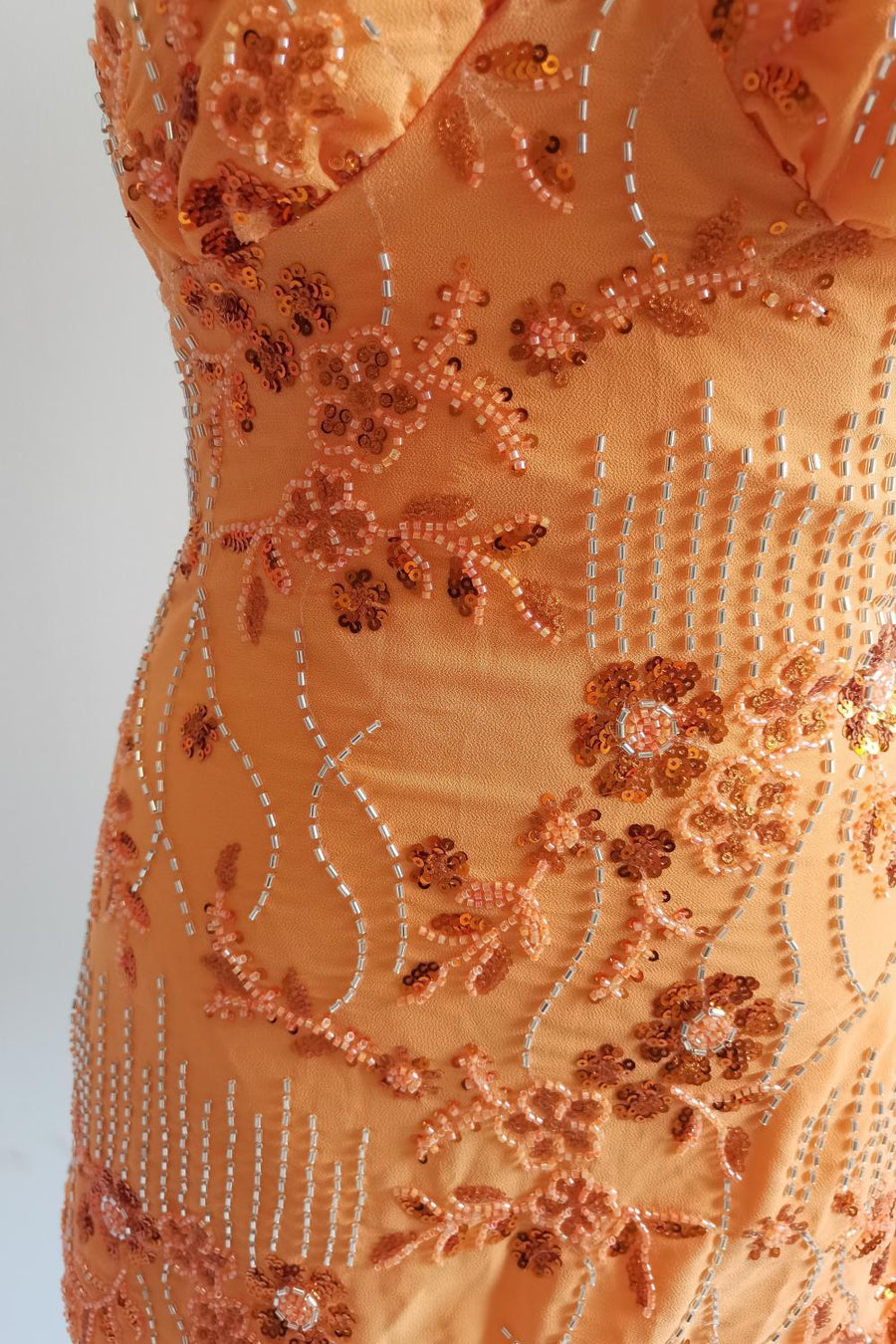 Spaghetti Straps Beaded Pink Mini Dress