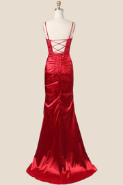 Royal Blue Appliques Ruched Mermaid Long Formal Dress