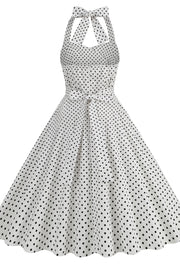 Halter Red Polk Dots Swing Dress