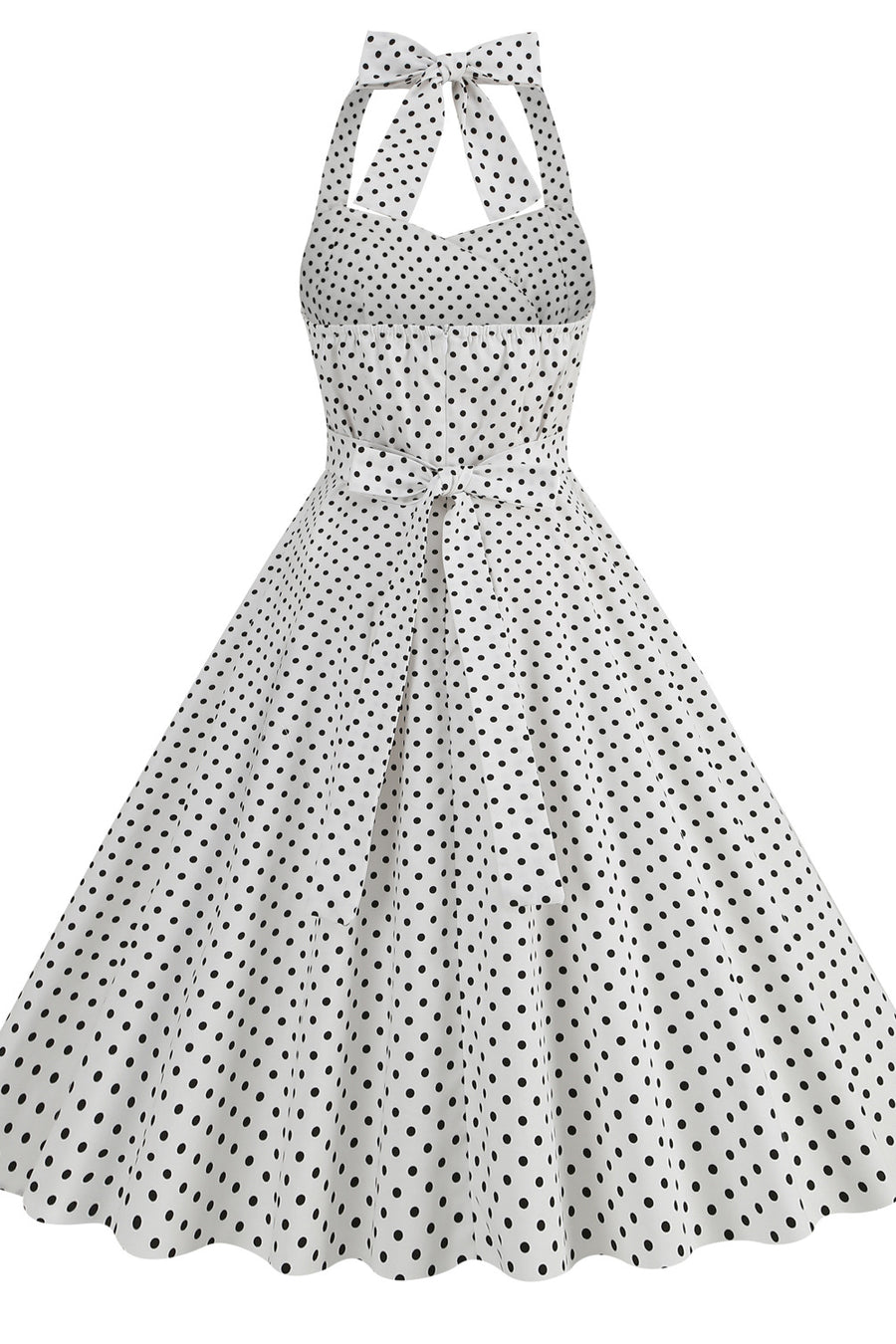 Halter Red Polk Dots Swing Dress