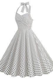 Halter Red Polk Dots Swing Dress