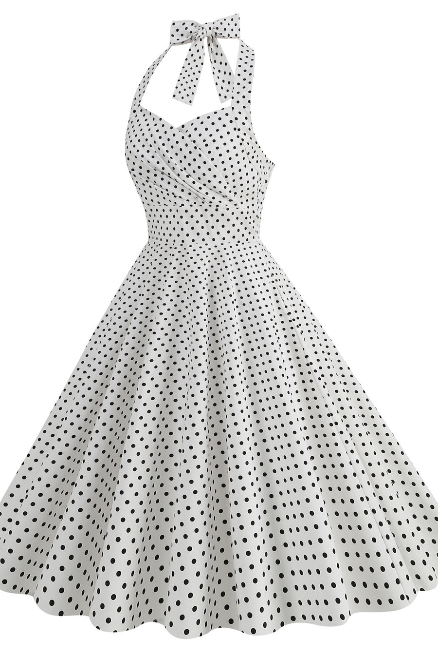 Halter Red Polk Dots Swing Dress