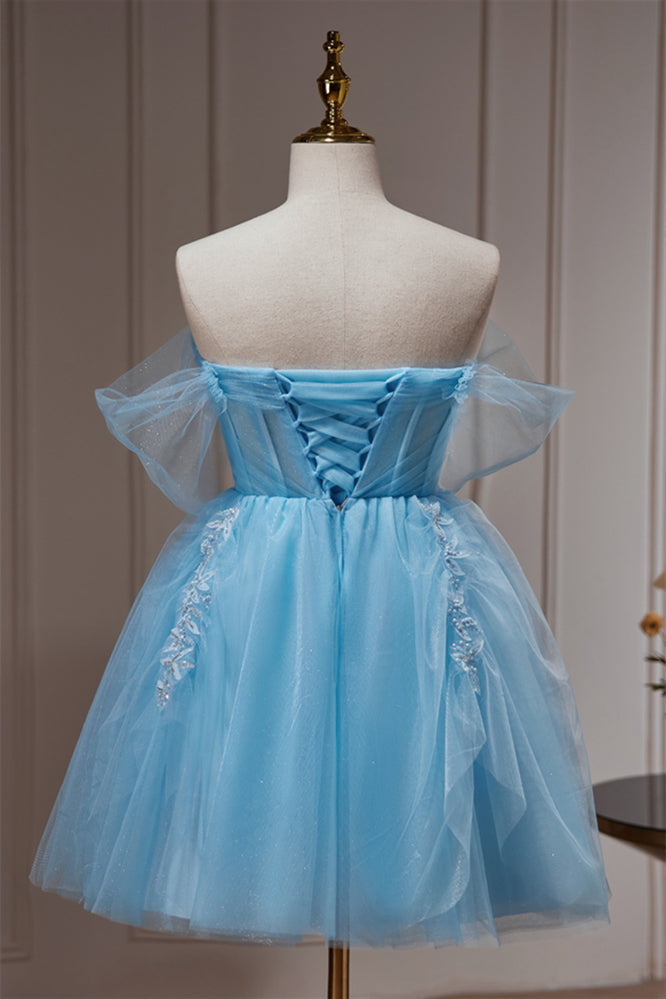 Tulle Princess Mini Dress Corset Homecoming Dress 2026 Royal Blue A-Line Tulle Short V-Neck Tulle Princess Mini Dress Corset Homecoming Dress 2026 Royal Blue A-Line Tulle Short V-Neck