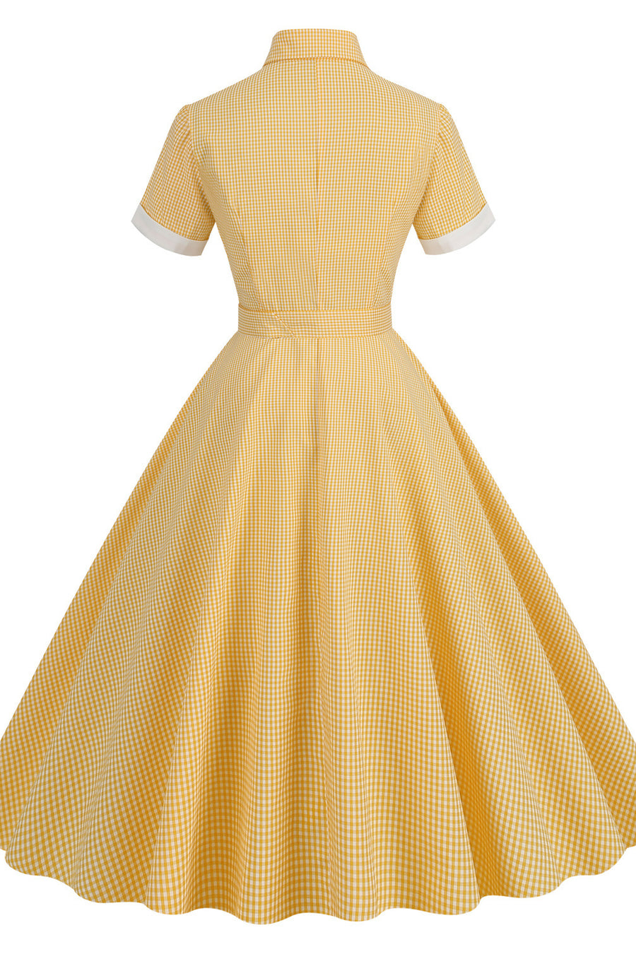 Short Sleeves Yellow Daisy Swing Dress
