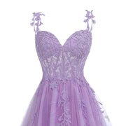 Navy Blue A-line Lace Appliques Short Homecoming Dress