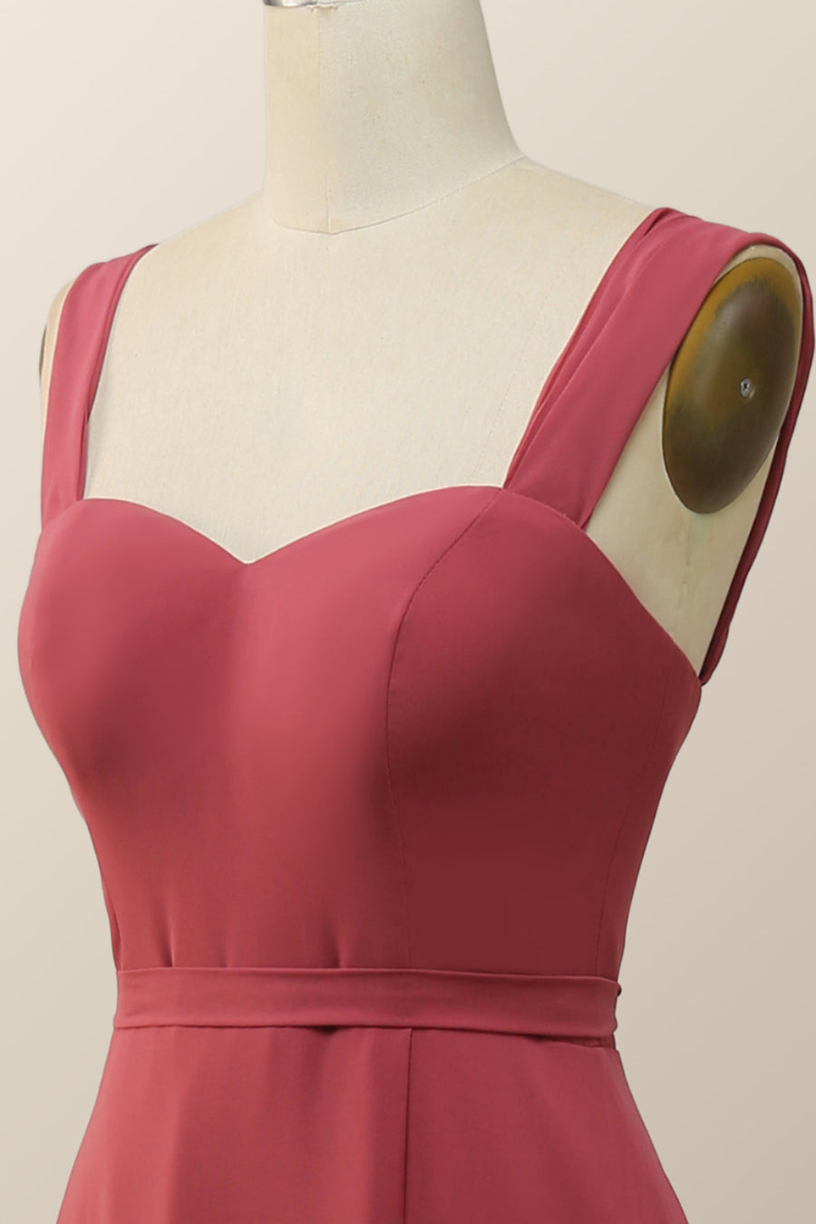 Sweetheart Terracotta Chiffon Long Bridesmaid Dress