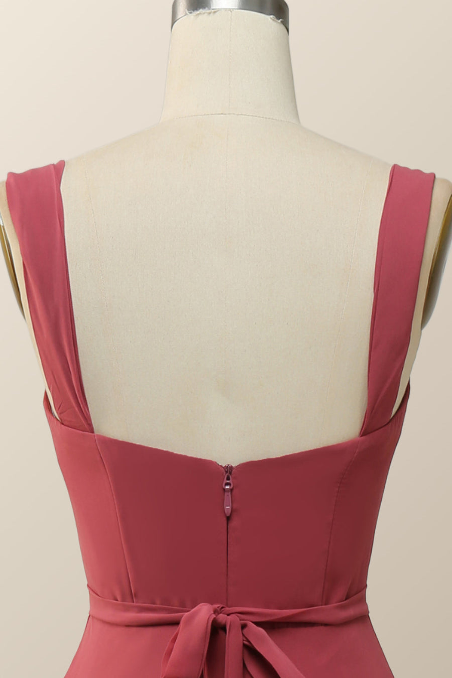 Sweetheart Terracotta Chiffon Long Bridesmaid Dress