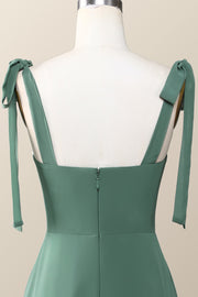 Eucalyptus Square Neck Long Bridesmaid Dress