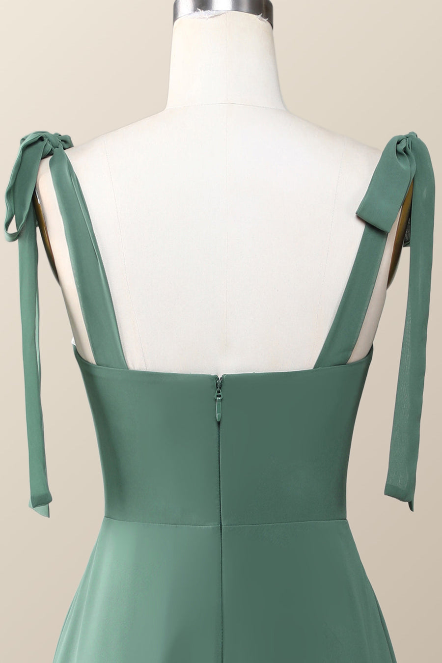 Eucalyptus Square Neck Long Bridesmaid Dress