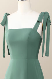 Eucalyptus Square Neck Long Bridesmaid Dress