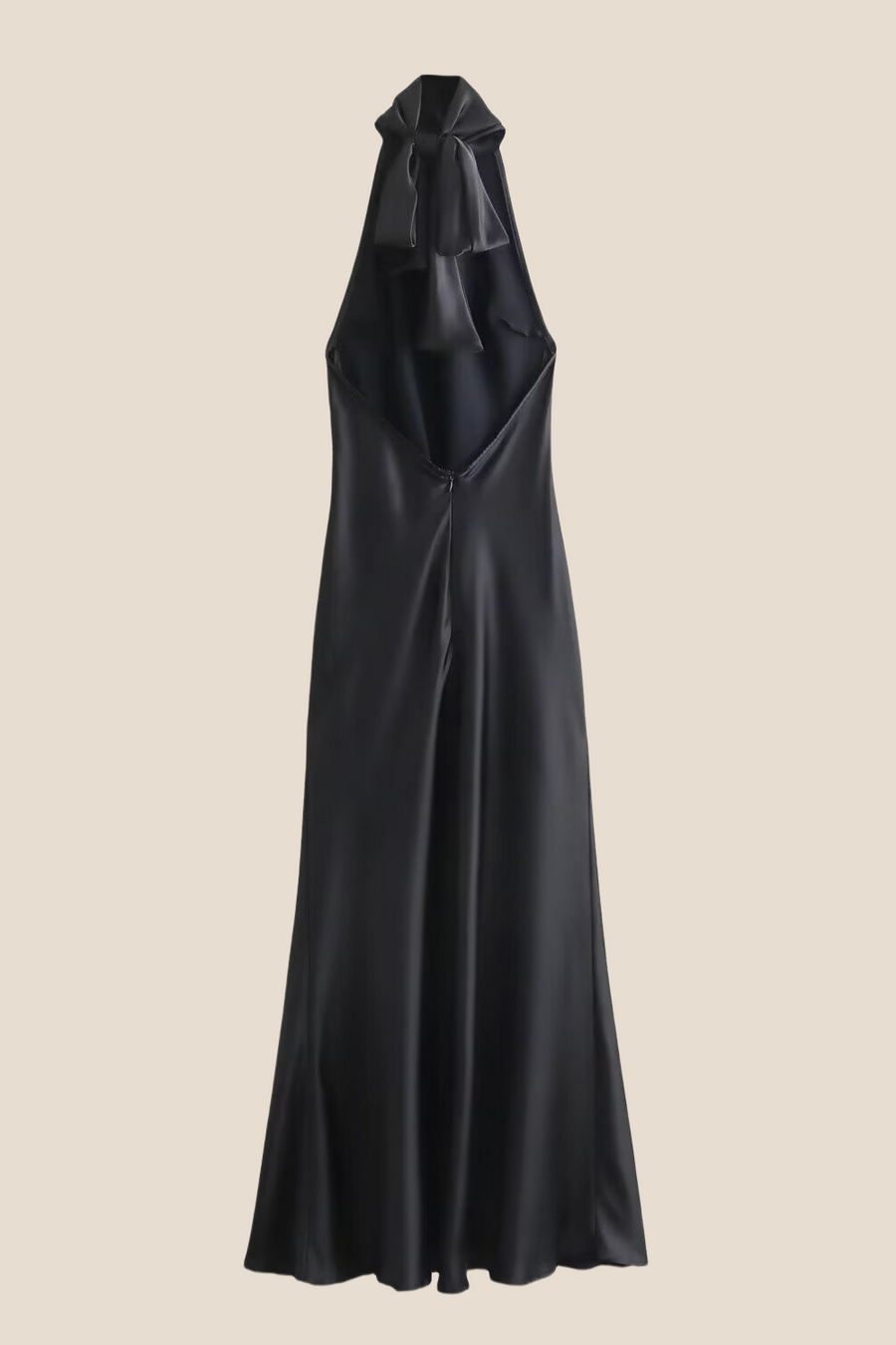 High Neck Burgundy Open Back Long Dress