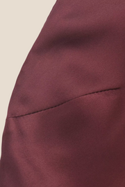 High Neck Burgundy Open Back Long Dress