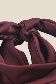 High Neck Burgundy Open Back Long Dress