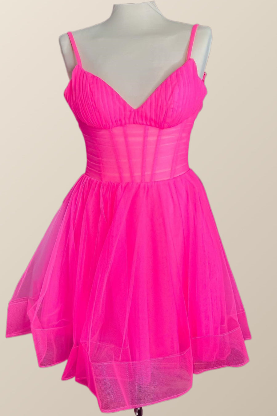 Straps Navy Blue Pleated A-line Homecoming Dress