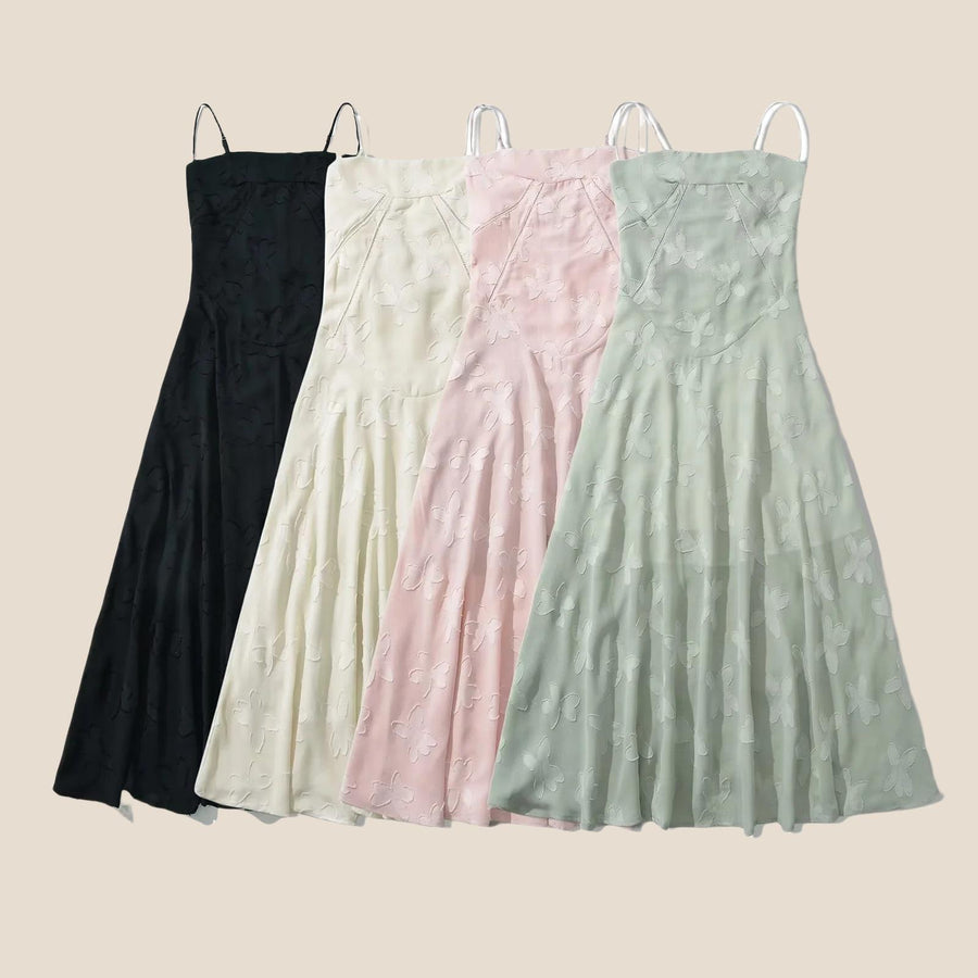 Spaghetti Straps Lavender Lace A-line Long Dress
