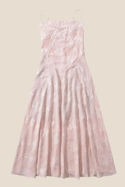 Spaghetti Straps Lavender Lace A-line Long Dress
