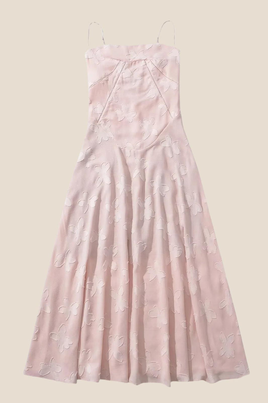 Spaghetti Straps Lavender Lace A-line Long Dress