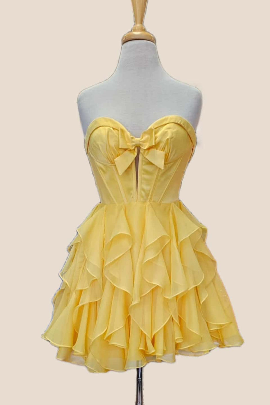 Black Sweetheart A-line Short Chiffon Ruffle Dress