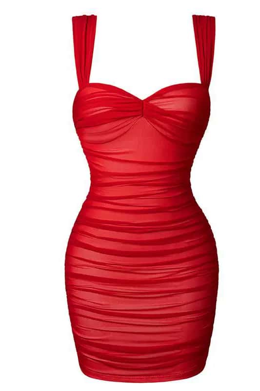 Pink Ruched Tight Dress