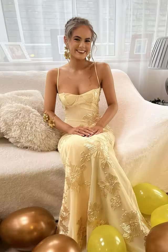 slim fit dress slacks Ava Presley 42297 Fitted Beaded Corset Floral Long Formal Prom Dress – The  Dress Outlet main image 1