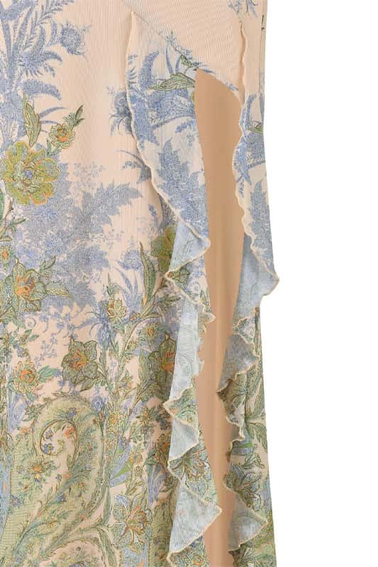 Strapless Floral Print Fitted Maxi Dress