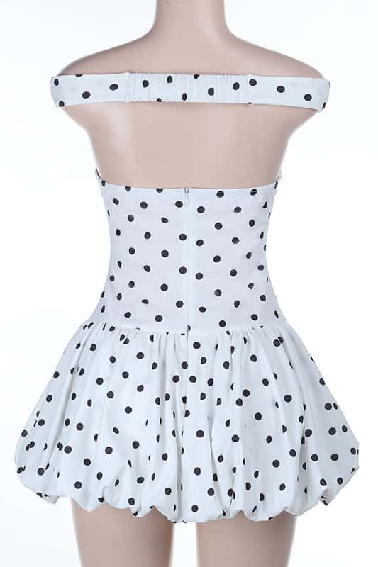 short bubble dress Off the Shoulder Polk Dot Short Bubble Dress – Ohmollydress