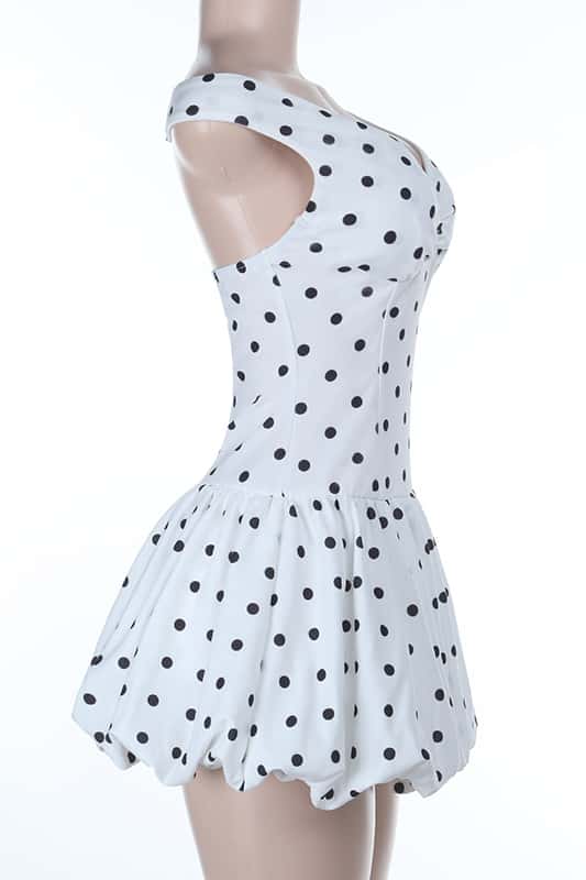 polka dot off the shoulder dress Off the Shoulder Polk Dot Short Bubble Dress – Ohmollydress