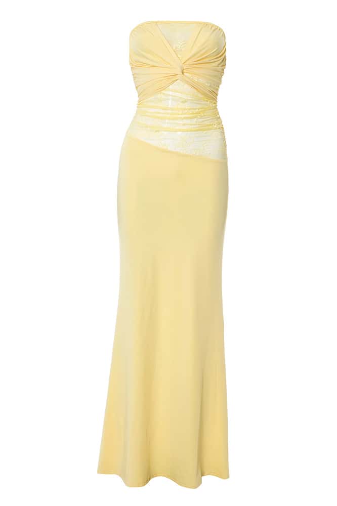 Yellow Twist Sheer Fitted Long Dress – Ohmollydress Yellow Twist Sheer Fitted Long Dress – Ohmollydress