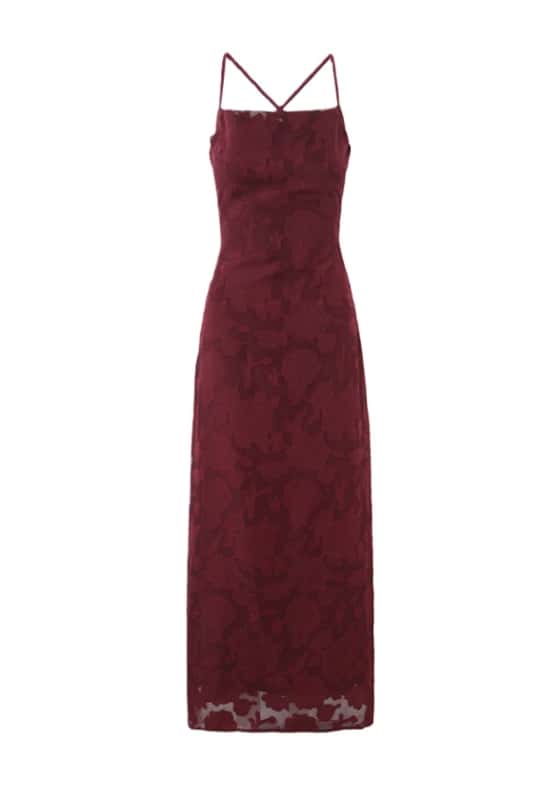 Straps Burgundy Lace Fitted Long Dress Ohmollydress Straps Burgundy Lace Fitted Long Dress Ohmollydress