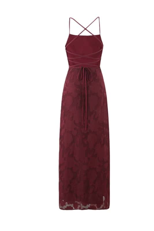 Straps Burgundy Lace Fitted Long Dress Ohmollydress Straps Burgundy Lace Fitted Long Dress Ohmollydress