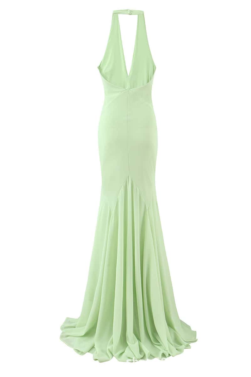 Halter Mint Green Mermaid Dress – Ohmollydress