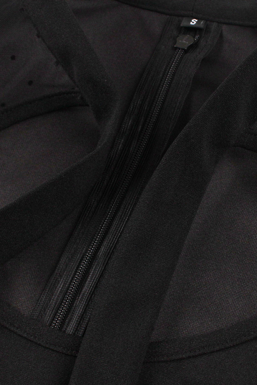 High Neck Embroidery Black Swing Dress