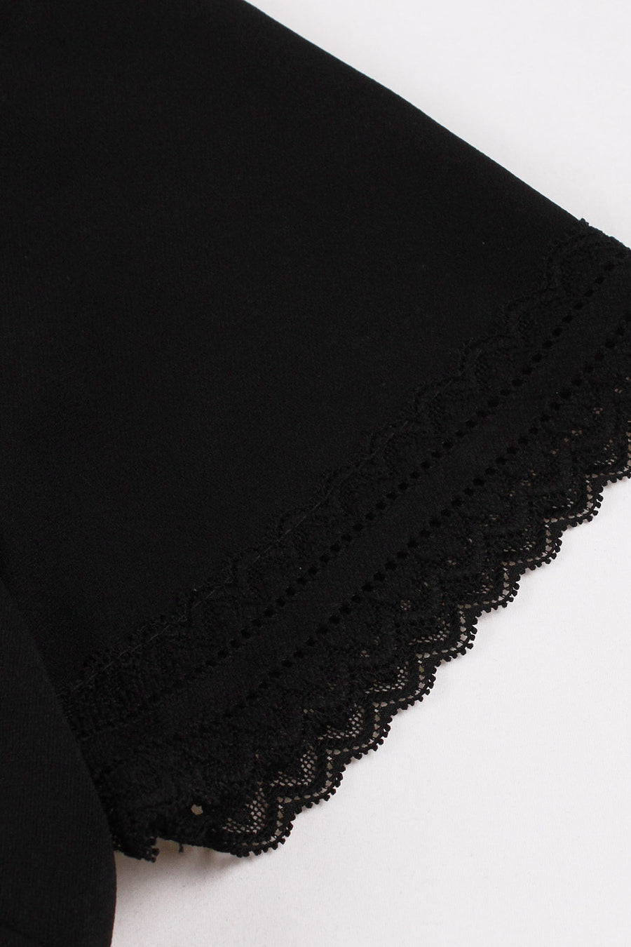 Sheer High Neck Black Swing Dress with Short Sleeves