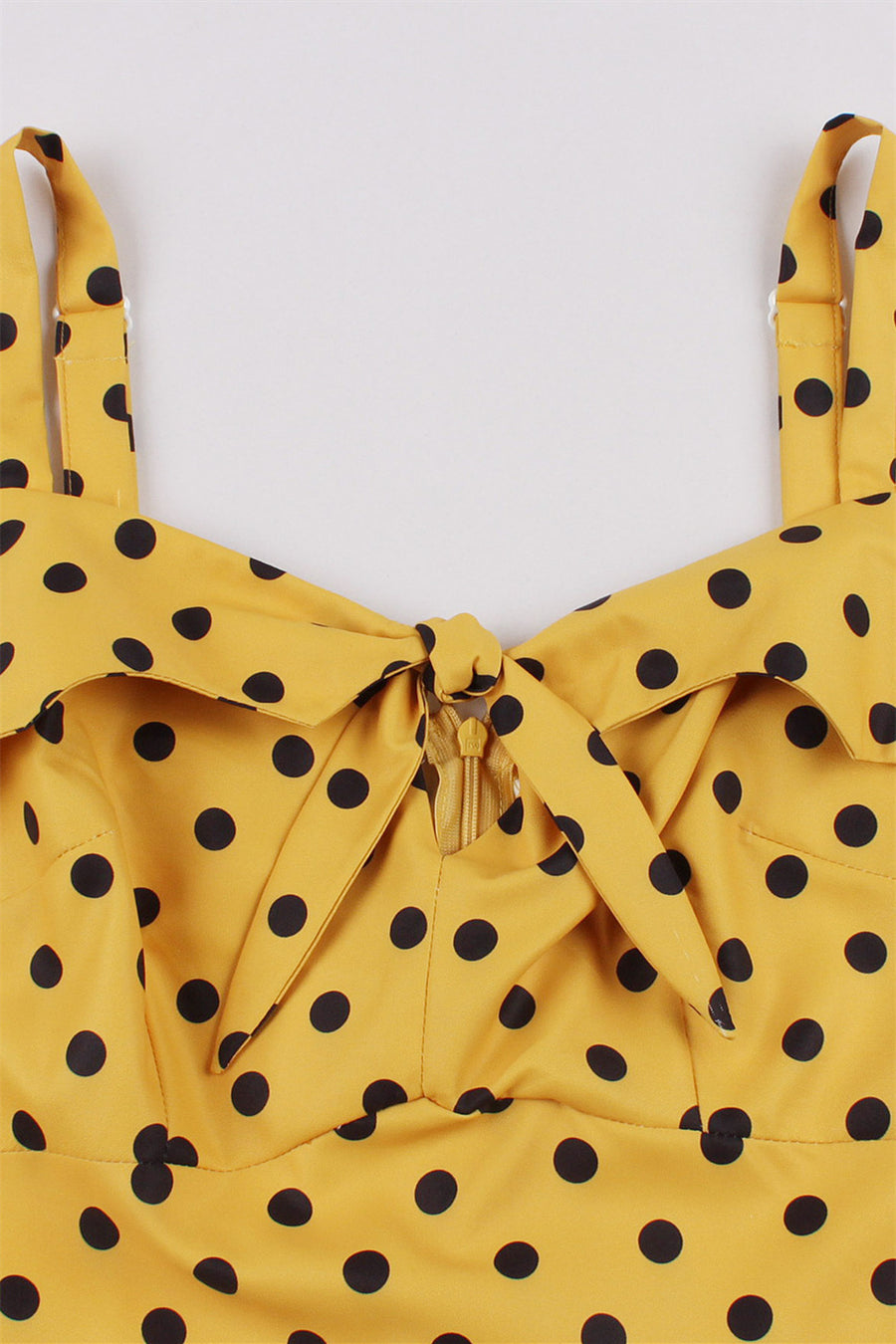 Yellow and Black Polk Dots Swing Dress