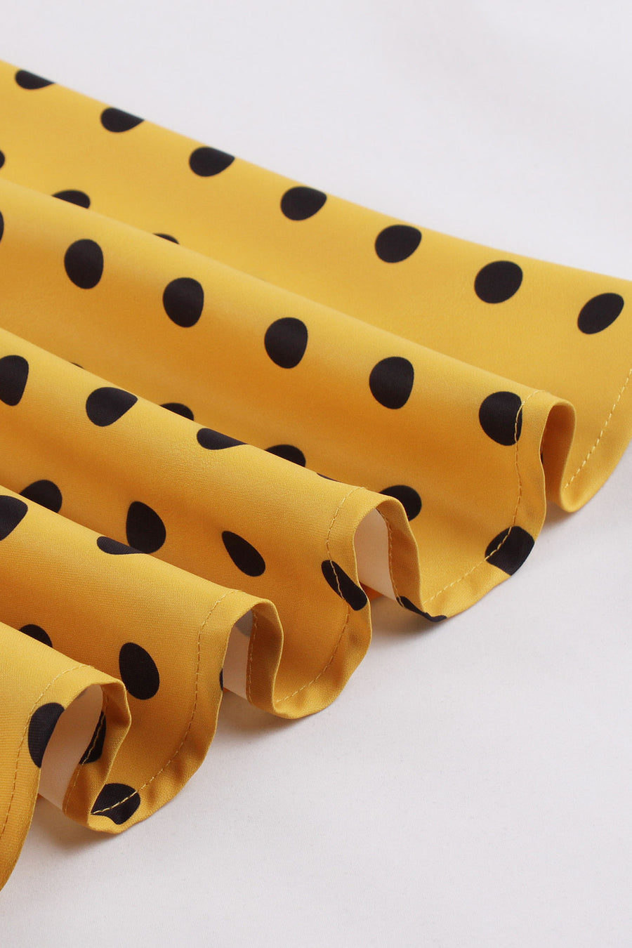 Yellow and Black Polk Dots Swing Dress