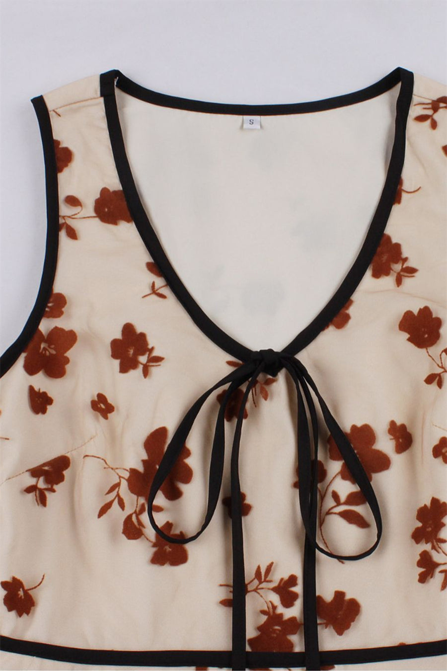 Apricot Floral A-line Swing Dress