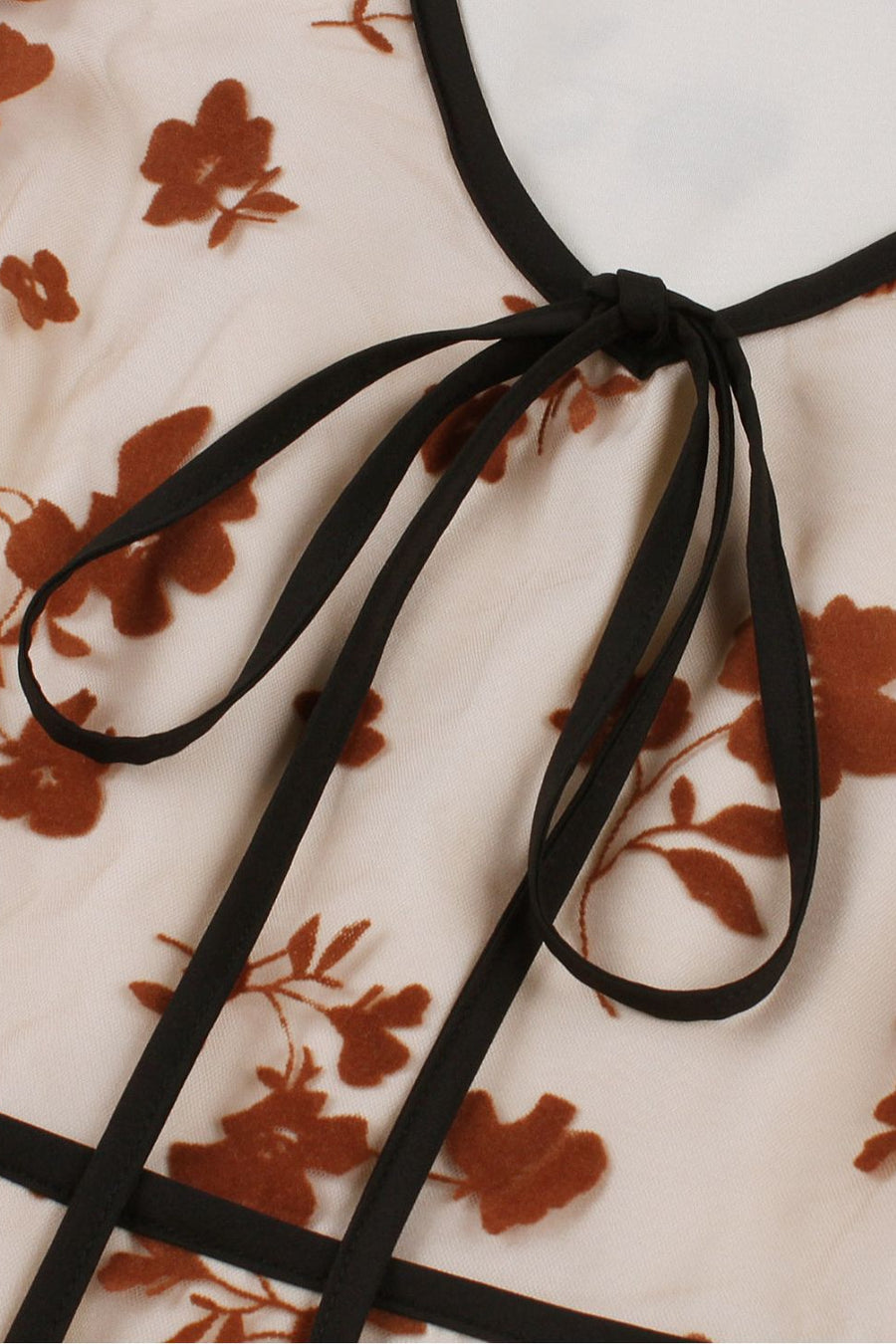 Apricot Floral A-line Swing Dress