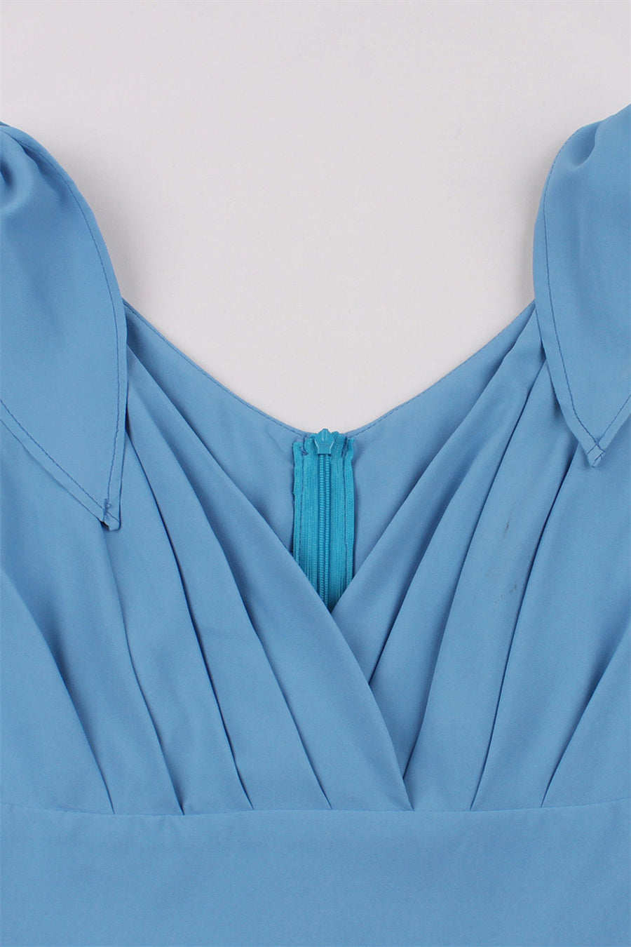 Tie Shoulder Blue Swing Swing Dress