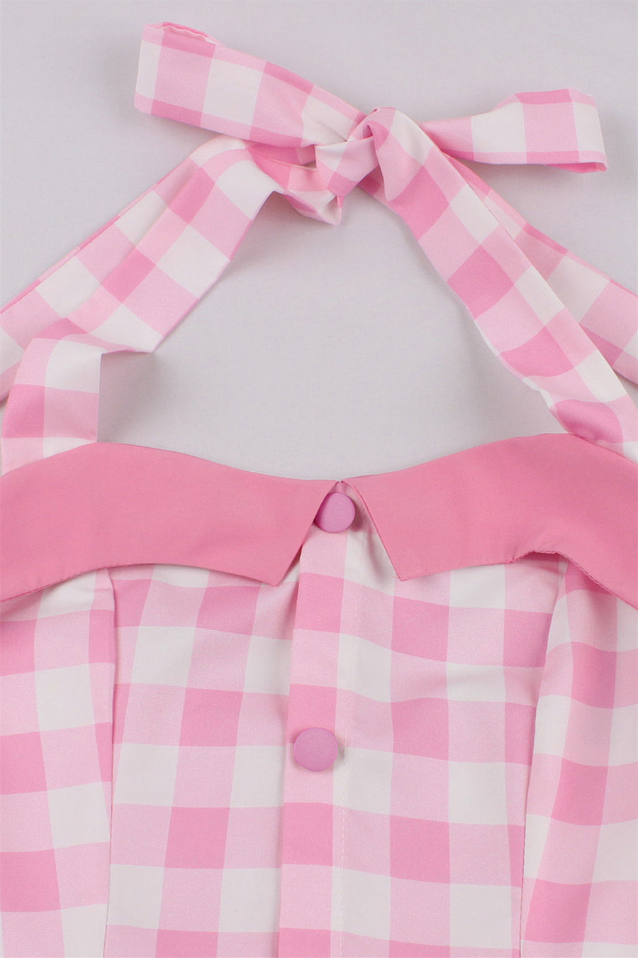 Pink Plaid Straps Barbie Dress
