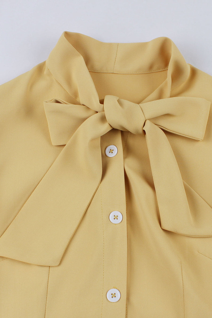 Flare Sleeves Yellow Short Dress