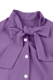 Flare Sleeves Purple Short Dress