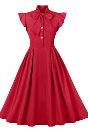 Flare Sleeves Purple Short Dress