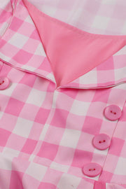 Sleeveless Pink Plaid Barbie Swing Dress