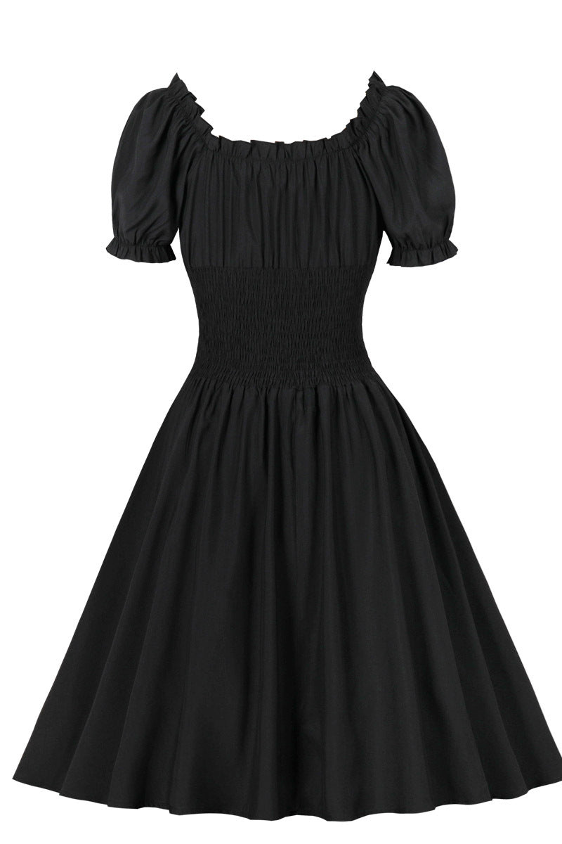 BlackSmoked Wasit Off the Shoulder Dress