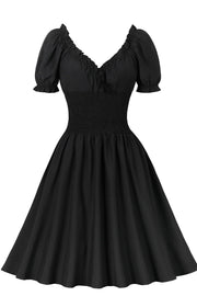 BlackSmoked Wasit Off the Shoulder Dress
