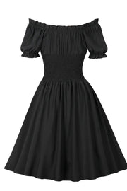 BlackSmoked Wasit Off the Shoulder Dress