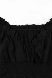 BlackSmoked Wasit Off the Shoulder Dress