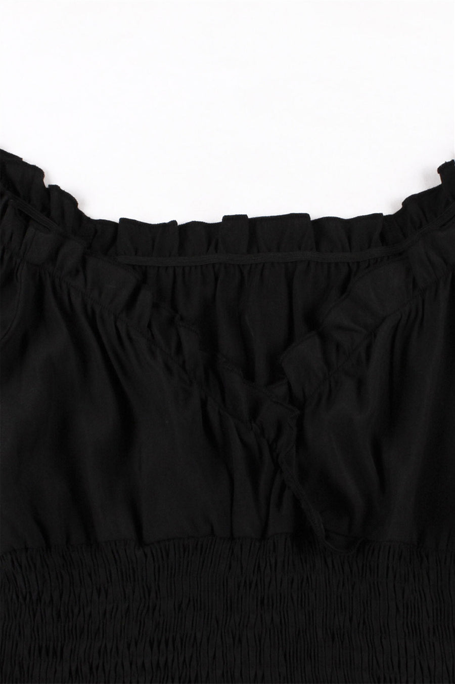 BlackSmoked Wasit Off the Shoulder Dress